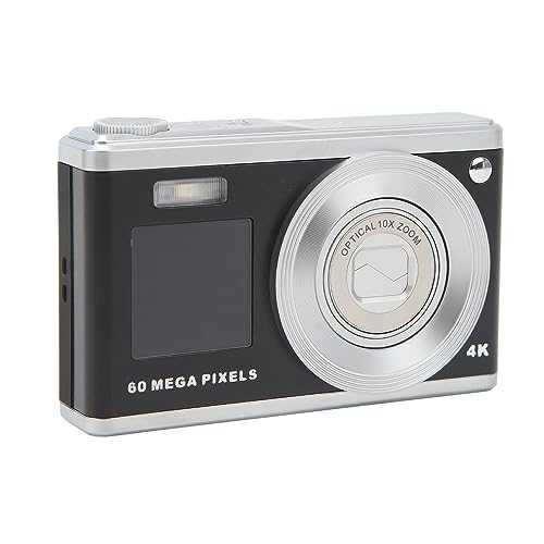 60MP 4K Video Digital Camera with Dual IPS HD Screen,10X Optical Zoom, Macro Shooting, Front Eye Display, 256GB Memory Card Supported, Easy to Use, Compact Mini Camera (Black)